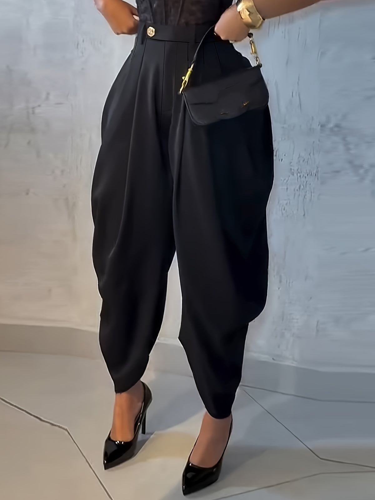 Women'S Fashion Casual Solid Color Irregular Design And Loose Silhouette Long Pants