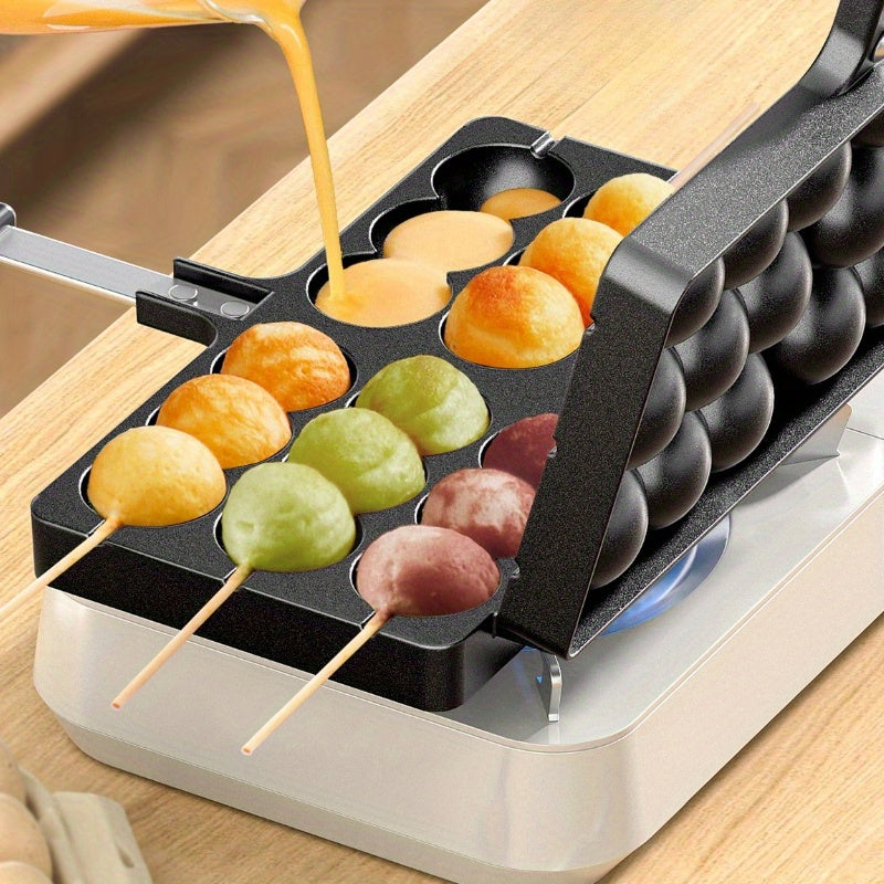 Heavy-Duty Commercial & Home Egg Waffle Maker - Non-Stick Egg, Pancake, Cookie, Cake Mold - No Electricity Needed, Easy-Clean Aluminum Construction - Perfect for Restaurants, Breakfast Shops, Home Kitchens - Space-Saving Design, Kitchen Appliance, Compac