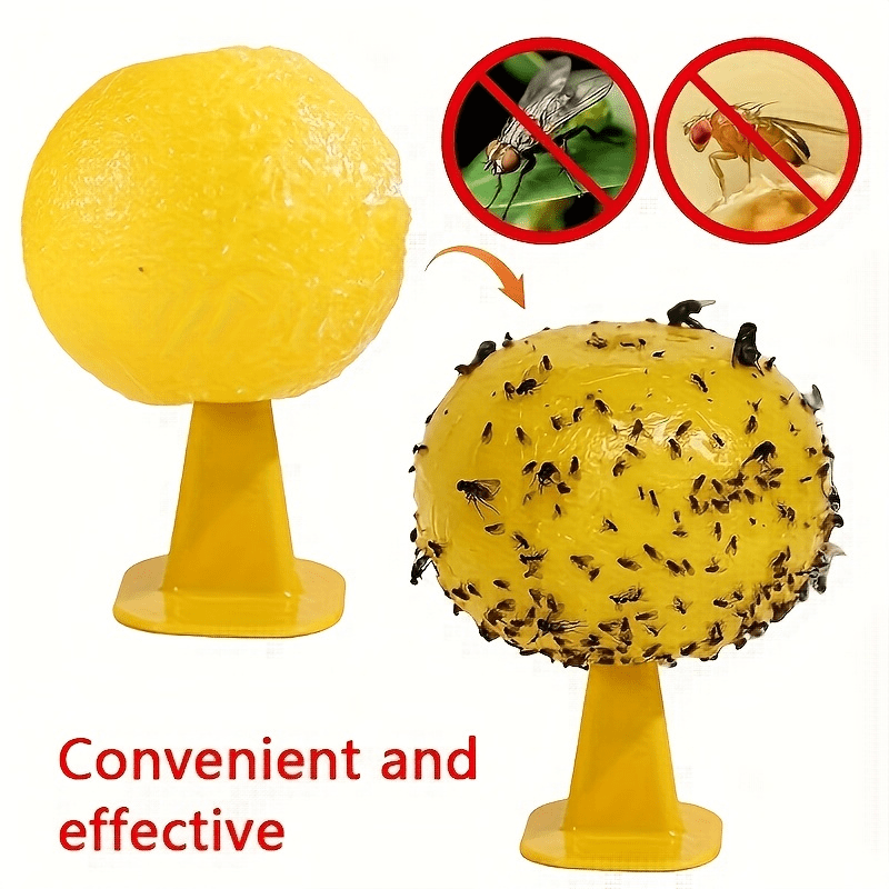 3pcs Set with Base: Fly Trap, Sticky Insect Ball, Fruit Fly Trap, Yellowjacket and Mosquito Killer, Indoor and Outdoor Home Gardening Pest Control Tool Kit, PP Material, No Electricity or Battery Needed, Garden Pest Control | Modern Aesthetic | Dura