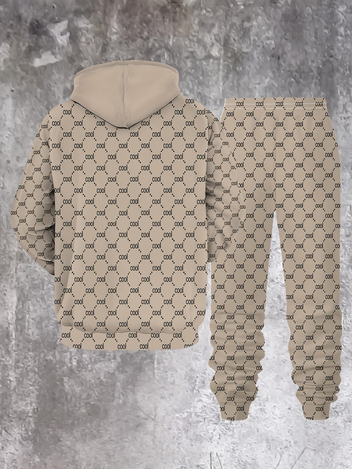 Plaid 2pcs Hoodie Set Autumn/Winter New Men'S Fashion Casual Classic Hooded Sweatshirt with Striped Top and Polyester Pockets for Street Outdoor Sports