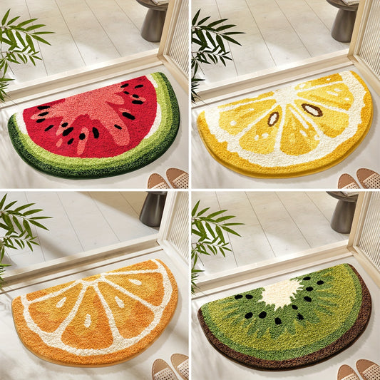 1pc Bathroom Rug Mat, Extra Soft Absorbent Premium Bath Rug, Half Round Bathroom Mat, Non-Slip Comfortable Bath Mat for Bathroom Floor, Sink, Bathtub, Shower Room, Christmas Decoration Christmas Gift, Bathroom Floor Mat, Bathroom Mats For Floor, Bathroom