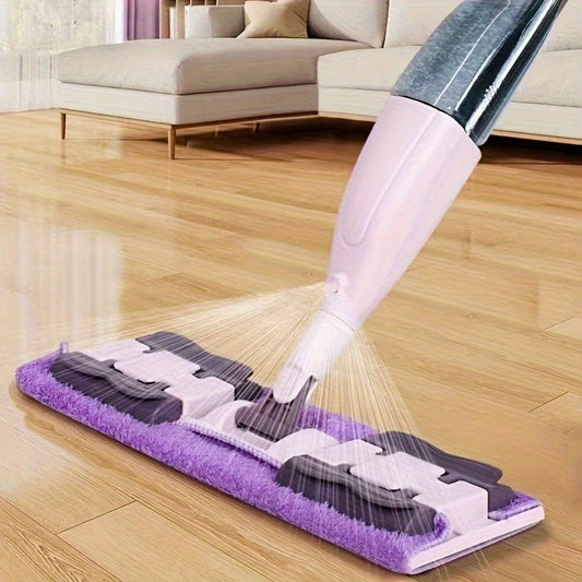 1-Pack Heavy-Duty Chenille Spray Mop with Long Handle - Wet/Dry Floor Cleaner, 3 Reusable Cleaning Pads, for Hardwood, Tile, Laminate, Kitchen, Bathroom, Living Room - Space-Saving Storage Design, Versatile Floor Cleaning, Ergonomic Spray Mop, Easygrip H