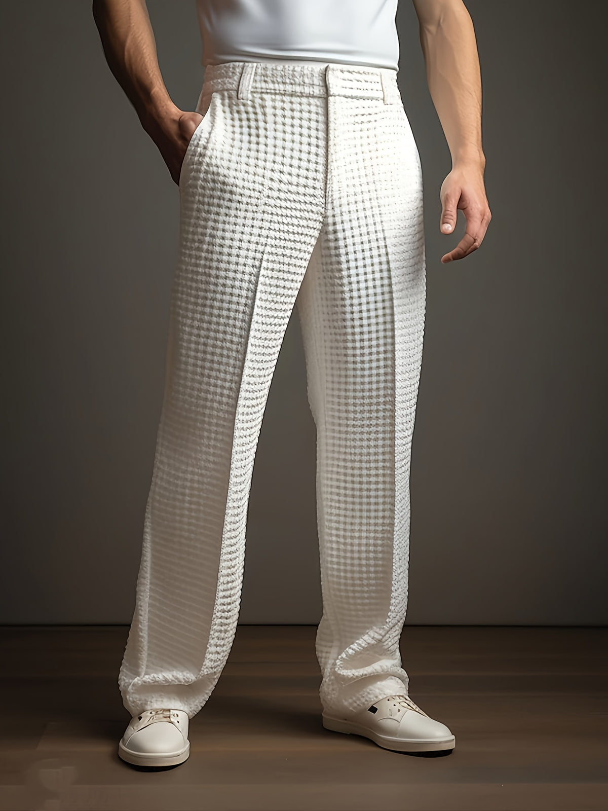Men's Business Straight-Leg Casual Trousers