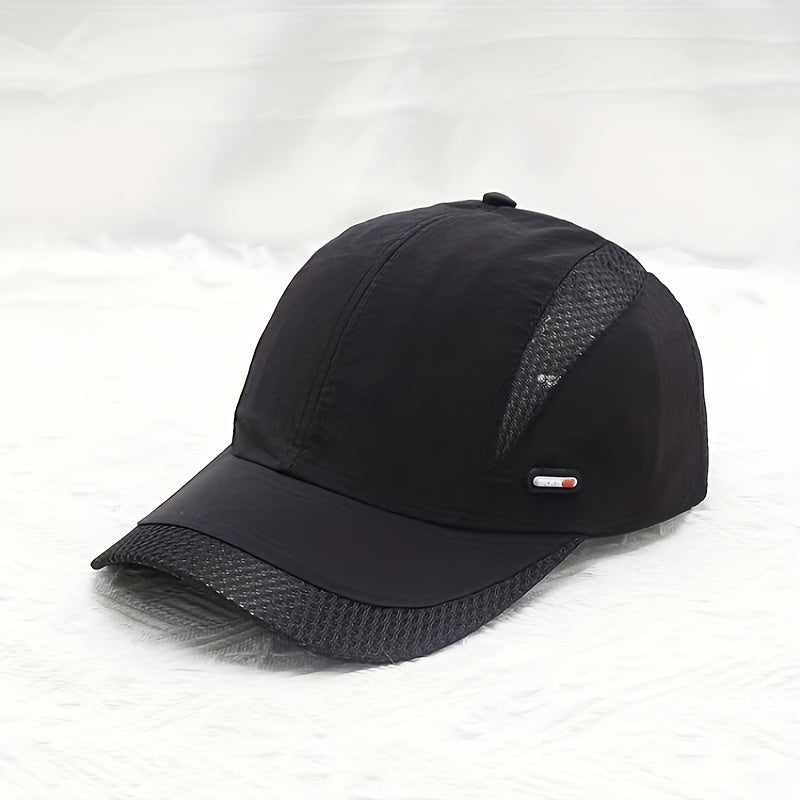 Thin Style Quick-Dry Baseball Cap Mesh Hat for Men, Summer Breathable Outdoor Fishing Sun Visor Duckbill Cap