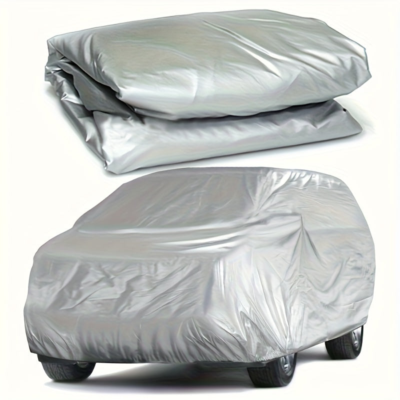 Universal Waterproof Car Cover - UV Protection, Rainproof/Dustproof/Snowproof | High-Temp Resistant PEVA Material, All-Season Vehicle Protection, Silvery Durable Car Accessory, Car Covers Heavy Duty Uv Waterproof, Car Cover Waterproof All Weather Suv, Ca