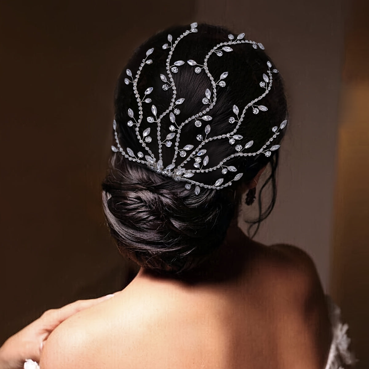 [1pc Rhinestone Hair Comb for Wedding] 1pc Elegant Handcrafted Rhinestone Hair Comb for Women, Bridal Headpiece for Wedding Party Prom, Fairy Theme, Washable, No Feathers, Non-Electric