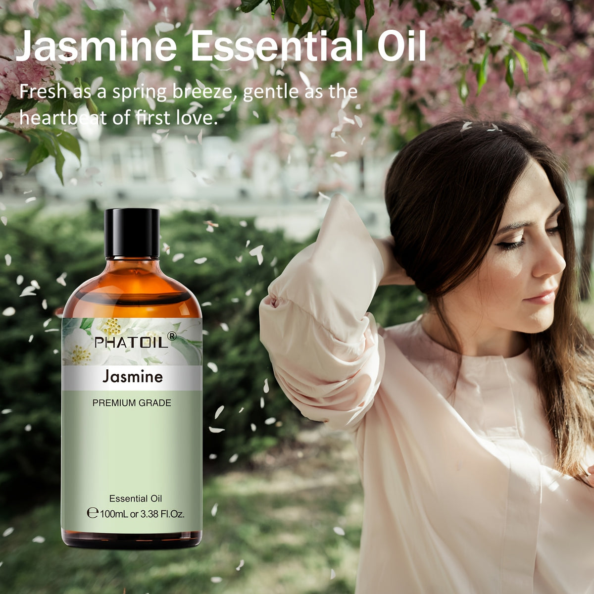 1pc PHATOIL 100ml/3.38fl.oz Essential Oil Alcohol-free for Diffusers, Humidifiers, Soap/Candle Making, Christmas Gift, Lover, Friends, Lavender, Jasmine, Eucalyptus, Vanilla, Soap Making Oil, Humidifier Oil, Floral Aroma Oil, Scent Oil, Pure Plant Extrac