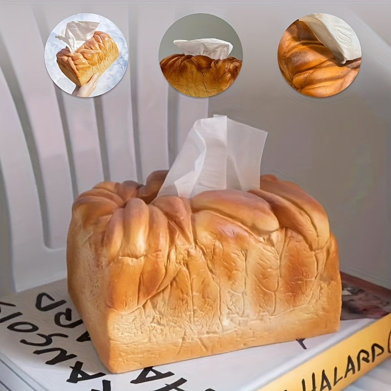 1pc Toasted bread tissue box, fun furniture storage decorations, suitable for living Room, kitchen, bedroom, a cute gift