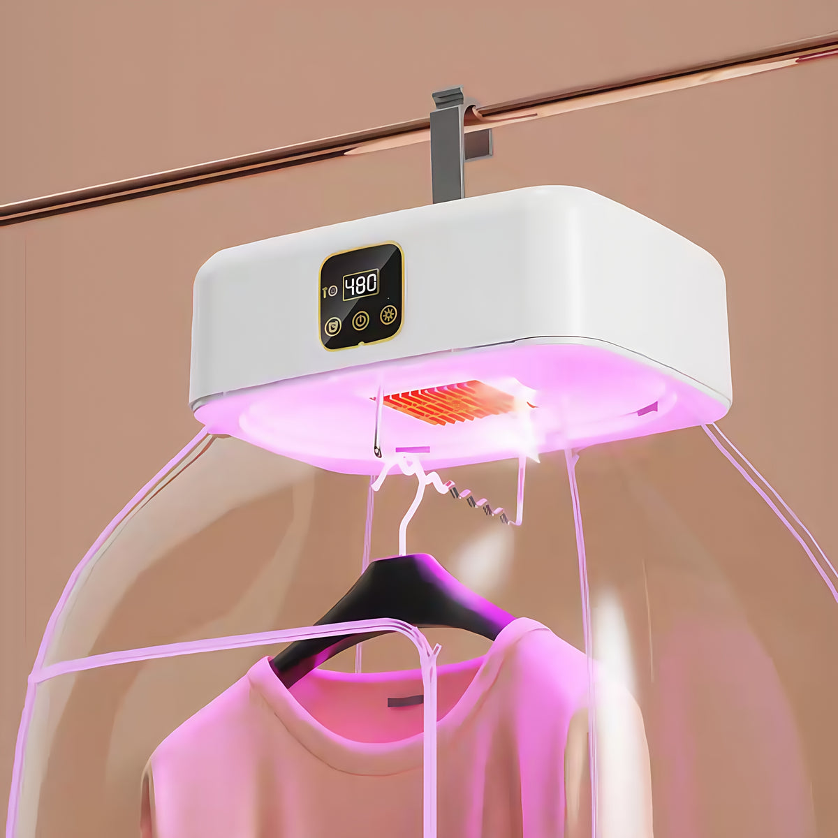JKUOO Plug-in Folding Clothes Dryer | 550W High Power, Simulation of Sunlight, Natural Drying, Intelligent Touch Screen, Fast Drying, Dual Mode, Easy Operation, Space Saving, Suitable for Autumn and Winter Season, Wet Season Use, New Year Gift