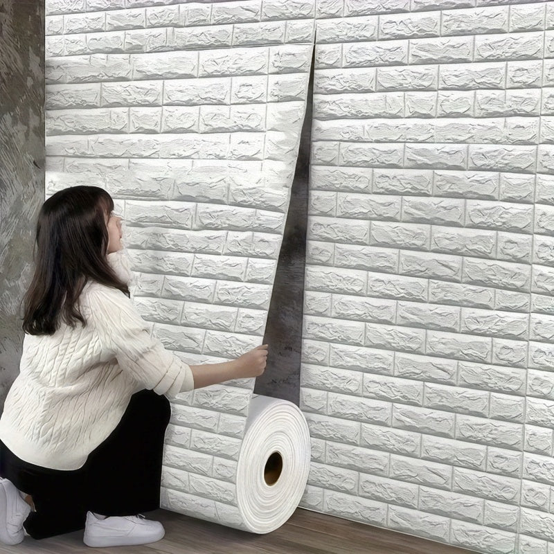 3meter 1roll Continuous Brick Wall Sticker | Waterproof and Oil-Resistant Vinyl, Easy to Clean, Suitable for Kitchen, Living Room, and Other Wall Renovations