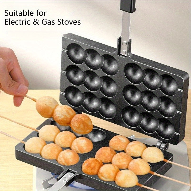 Heavy-Duty Commercial & Home Egg Waffle Maker - Non-Stick Egg, Pancake, Cookie, Cake Mold - No Electricity Needed, Easy-Clean Aluminum Construction - Perfect for Restaurants, Breakfast Shops, Home Kitchens - Space-Saving Design, Kitchen Appliance, Compac
