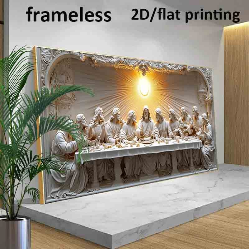 2D/flat printing 1pc 39.37inch*78.74inch/100cm*200cm Frameless Modern, The Last Supper, Canvas Poster for Bedroom and Living Room Decoration Cuadros No Frame, Wall Decoration, Contemporary Art, Artistic Print, Durable Material, Premium Printing
