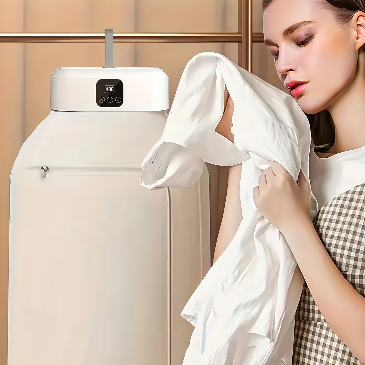 JKUOO Plug-in Folding Clothes Dryer | 550W High Power, Simulation of Sunlight, Natural Drying, Intelligent Touch Screen, Fast Drying, Dual Mode, Easy Operation, Space Saving, Suitable for Autumn and Winter Season, Wet Season Use, New Year Gift