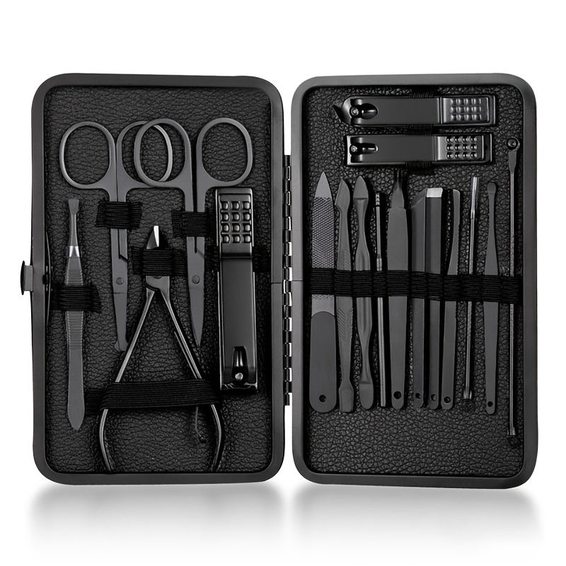 Professional Pedicure Nail Scissors Set - 7/10/12/16/18 Pcs Nail Care Tools, Nail Cutter Nail Clipper Nail Files With Portable Case For Men And Women