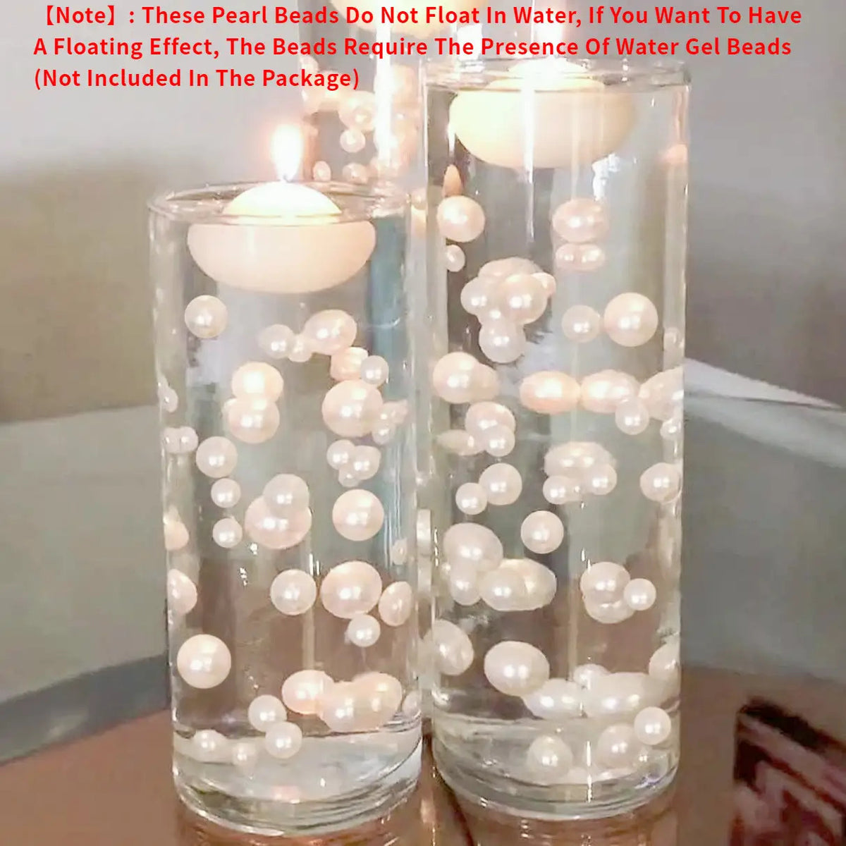 655pcs Elegant Faux Pearl Beads 3-10mm - Polished Floating Beads for Wedding, Bridal Shower, Christmas, Birthday & Party Decor - DIY Crafts, Vase Fillers, Candle Centerpieces, Home & Table Decorations, Pearl Beads for Crafts, Wedding Decorations, Decorat