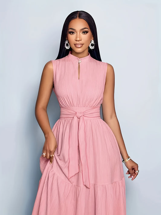Qianmo Directional Summer Women'S Elegant Sleeveless Fashionable Large Swing Dress