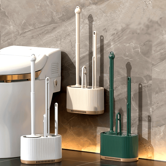 4pcs/set Toilet Brush Household No-Corner Wall Hanging Toilet Cleaning Brush Four-in-One Set Light Luxury Toilet Cleaning Brush with Storage Rack