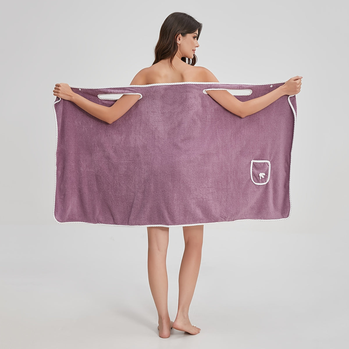 4pcs Set Bohemian Microfiber Towel Wrap with Pockets, Lightweight Oblong, 100% Polyester, Machine Washable, Knit Fabric, 200g/㎡, with Flower Theme, for Bathroom, Shower, Gym, Sauna, Indoor, Outdoor, Sports, Thanksgiving, Beach, Travel