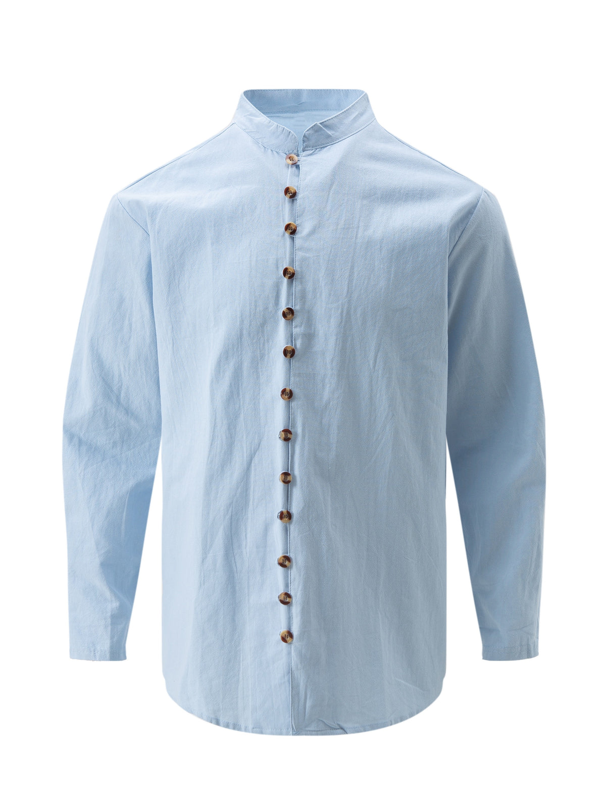 Retro Style Men's Casual Solid Long Sleeve Shirt, Men's Clothes For Spring Summer Autumn, Tops For Men