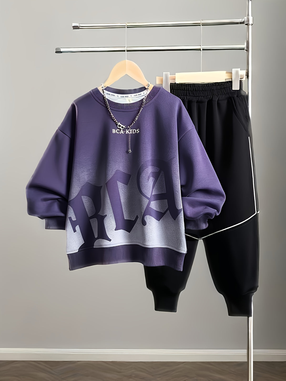 Boys, Medium And Children 2025 Winter New Trend Sweatshirt Casual Long Sleeve Pants Suit Fashion Two-Piece Set - Boys Pants Set - Boys Fashion Suit, for Outdoor