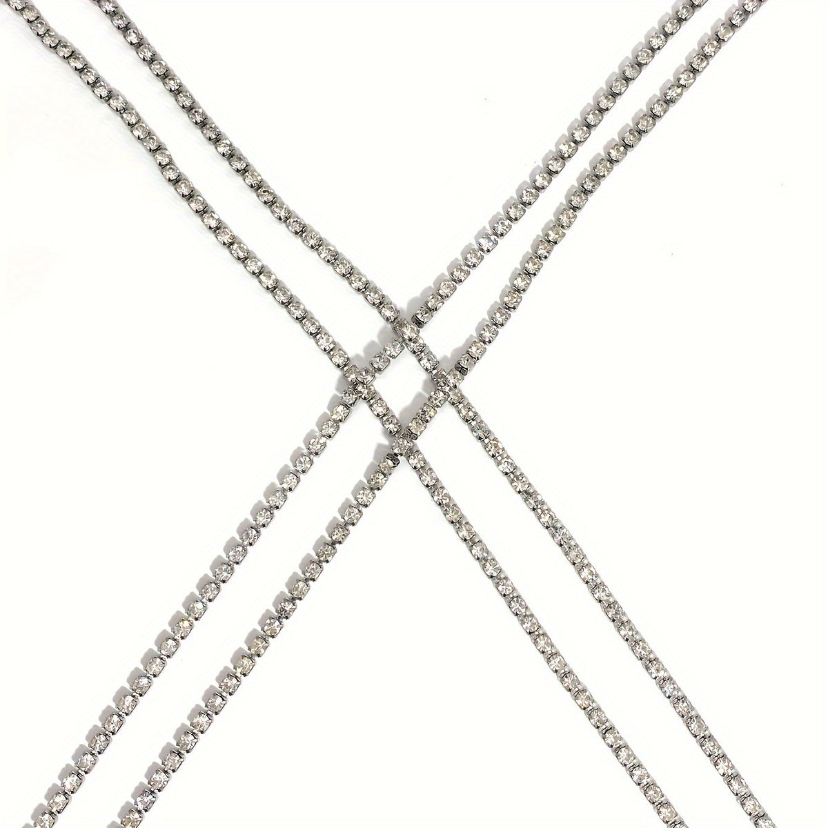 Luxury Cross Chest Chain Shiny Rhinestones Body Chain Jewelry