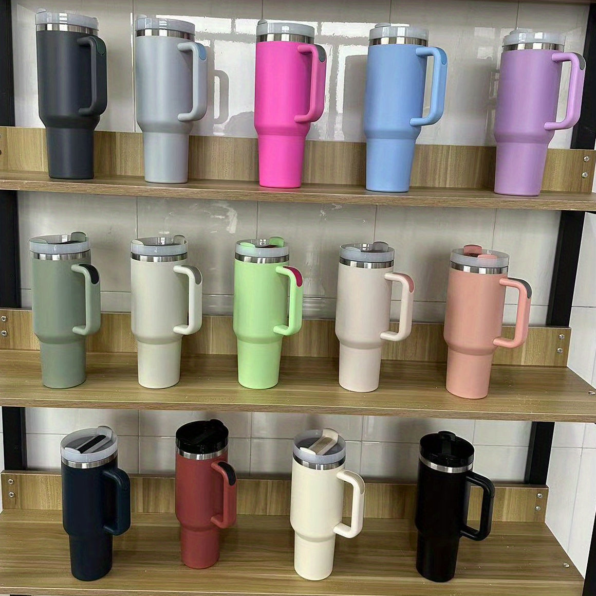 SLOVE 40oz Stainless Steel Tumbler With Handle And Straw, Insulated Sports Water Bottle For Men And Women, Keep Warm Or Cold, Coffee Cup - Perfect Gift