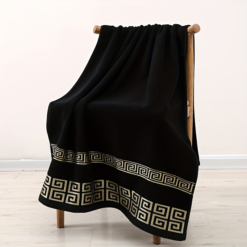 8pcs Set 4pcs 34*34Cm/13.4*13.4 Inches + 2pcs 34*75Cm/13.4*29.5 Inches + 2pcs 70*140Cm/27.5*55.1 Inches, Cotton Solid Color Geometric Pattern Creative Embroidery Quick Drying, Fast Absorption, Lightweight, Very Suitable for Home, Hotel And Spa Use, Outdo