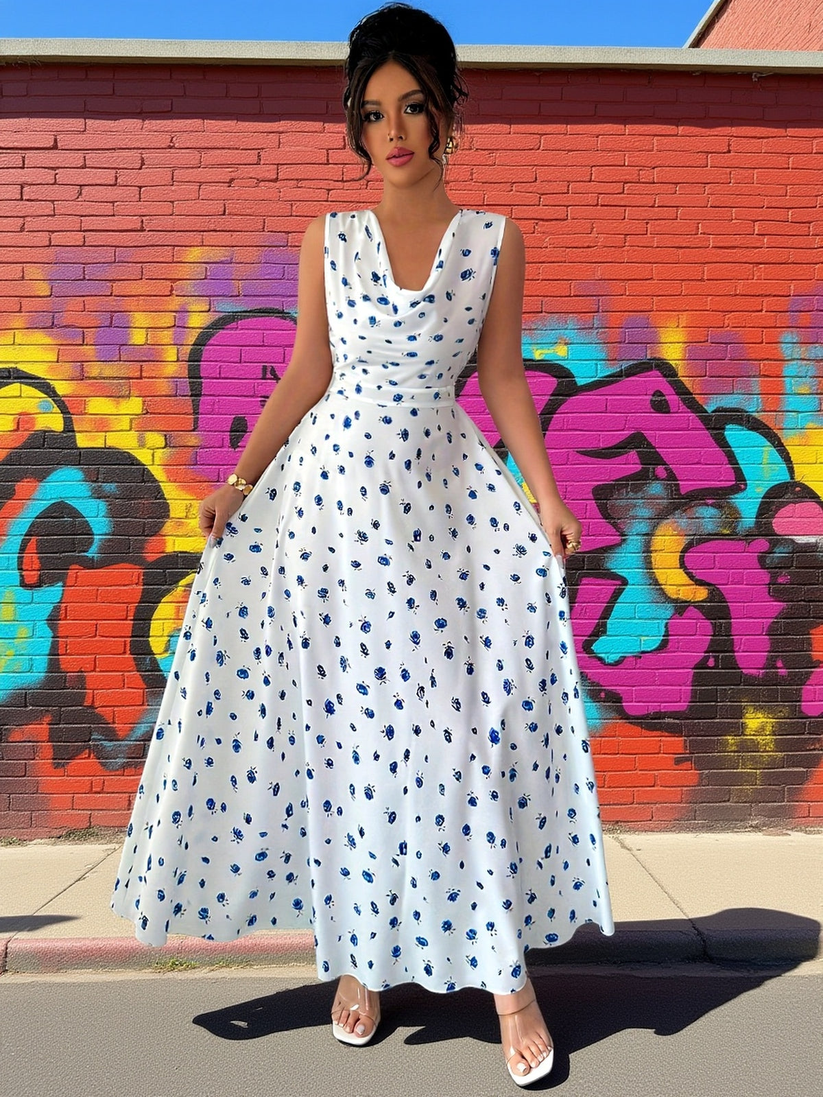 Elegant Floral Print Dress