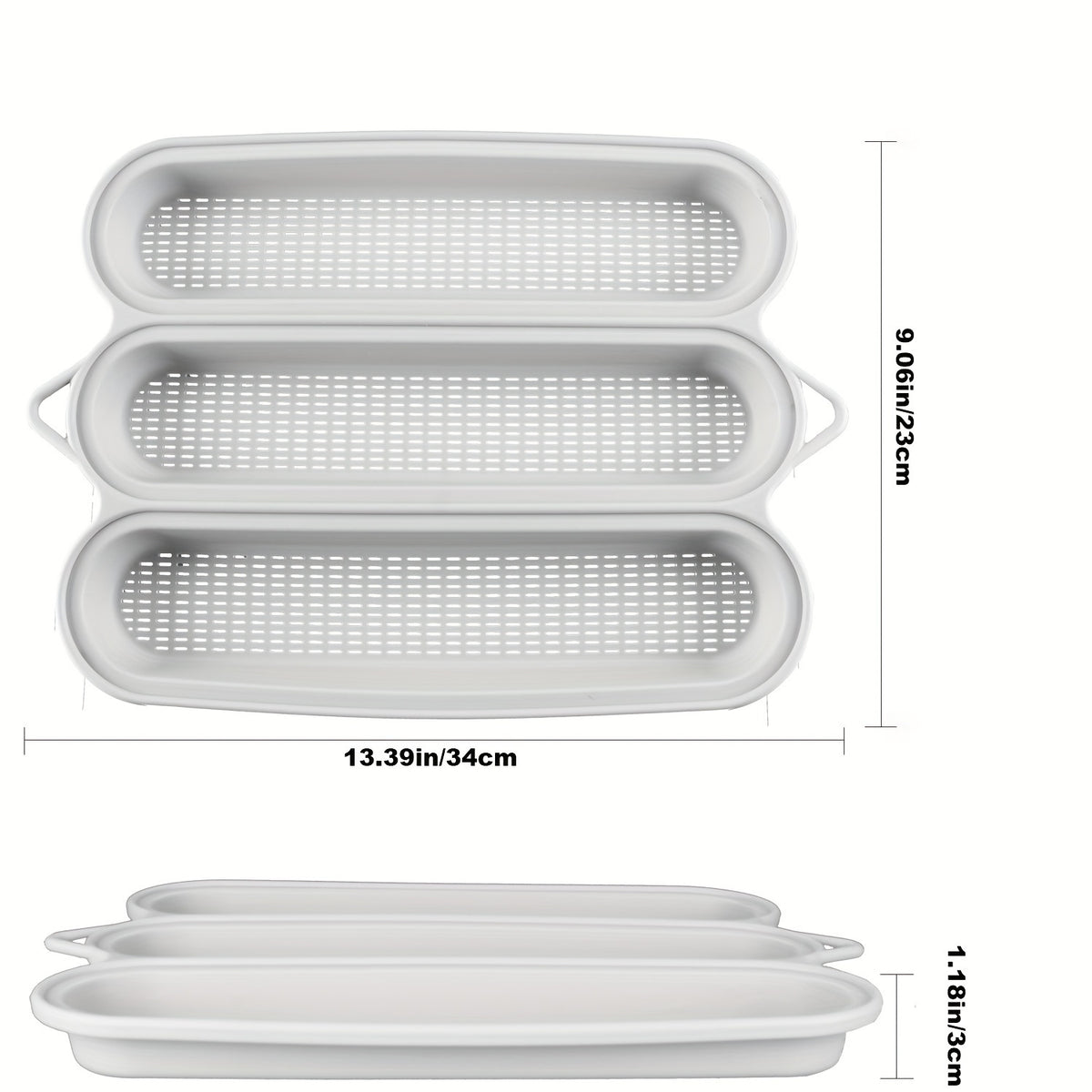 French-Style Silicone Bread Bakeware - Elliptical Loaf Pan for Artisan Breads, Challah & Christmas Bread Baking, Non-Stick Easy Release for & Professional Ovens