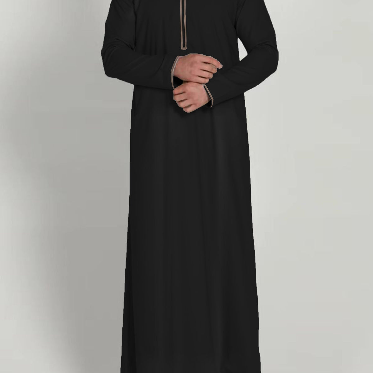 Eid Al-Adha Men's Ethnic Long Sleeve kandura, Arabic Long Gown Thobe For Men