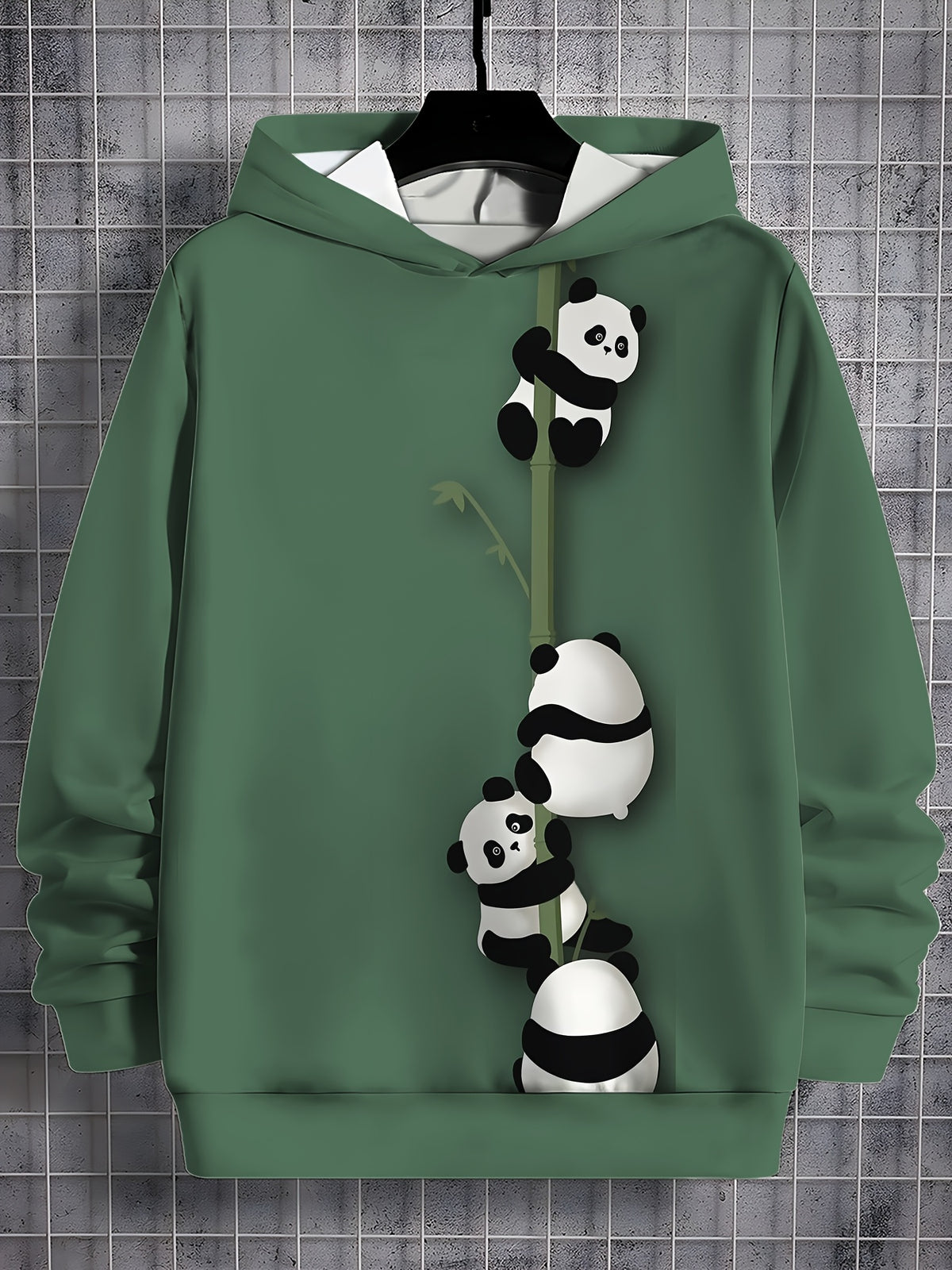 Cute Panda Hoodie - Bamboo Print Pullover Sweatshirt, Soft Hooded Sweater for Everyday & Halloween Outfits, Cozy Fall Winter Clothing for Toddler & Young Ones (Easy Care Parent-Friendly), Panda Clothes, Casual Wear, Playful Design, Medium Elasticity Fabr