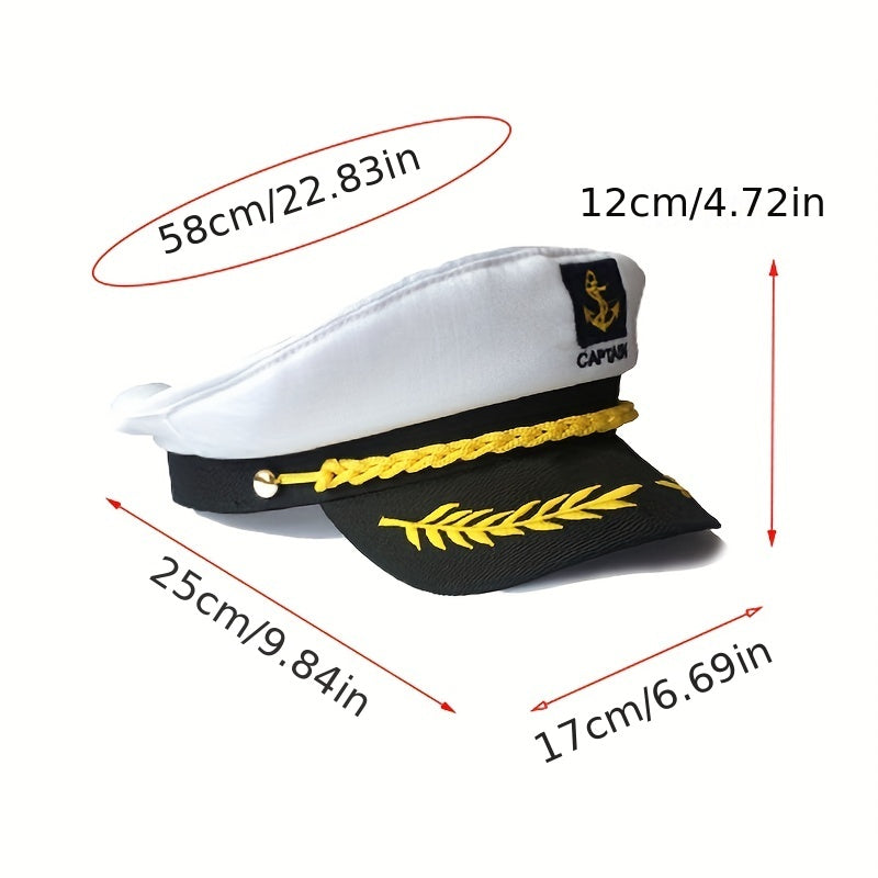 Navy Captain Hat - Flat Top Sun Hat for Outdoor Travel Leisure - Ideal Gift for Men and Women