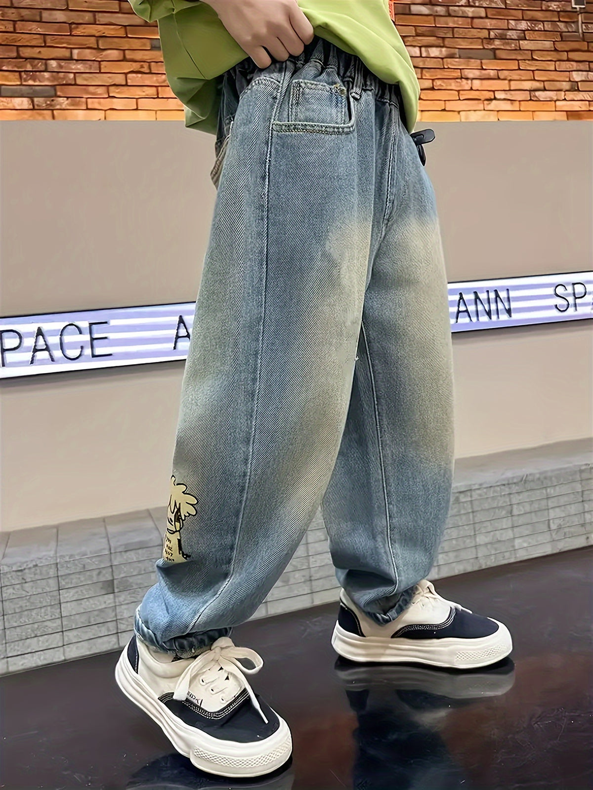 Boys' Jeans - Non-Stretchy Casual Pants with Pocket Details, Loose Fit for Everyday & Formal Wear - Spring/Fall Everyday Pants for Kids (Easy Care), Spring Fall Clothing, Playful Graphic Jeans, Durable Kids Clothing, Perfect for Outdoor
