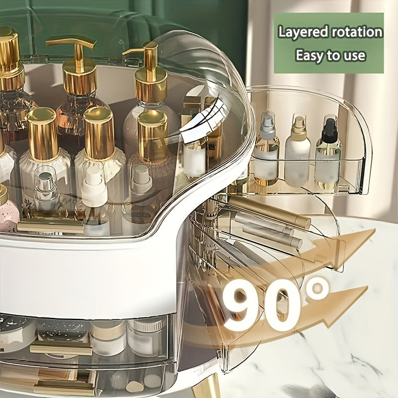 1pc Cosmetic Storage Box, Dust-proof Light Luxury Makeup Box, Dressing Table Lipstick Box, Skincare Storage Rack, Jewelry Rack, Makeup Storage Organizer, Makeup Organizer