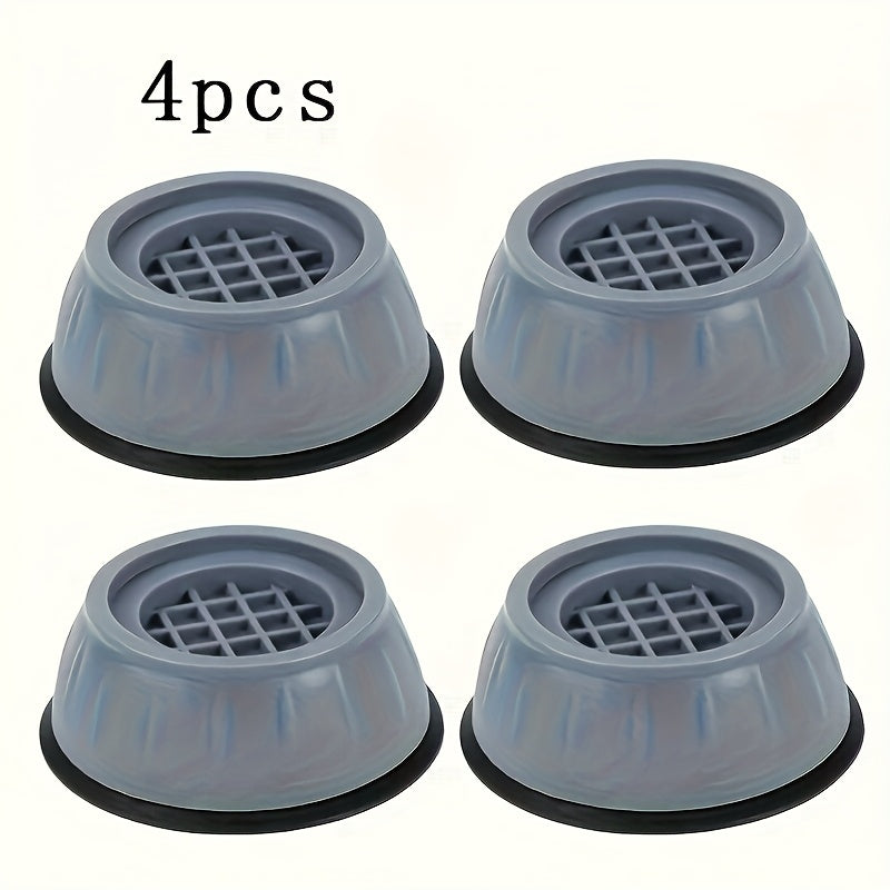 4pcs Heavy-Duty Anti-Vibration Washing Machine & Refrigerator Stabilizers - Non-Slip Shockproof Feet with Grey Plastic & Metal Construction, Appliance Levelers for Front-Load Washers, Top-Load Dryers, Fridge - Noise & Stability, Easy Installation, Suitab