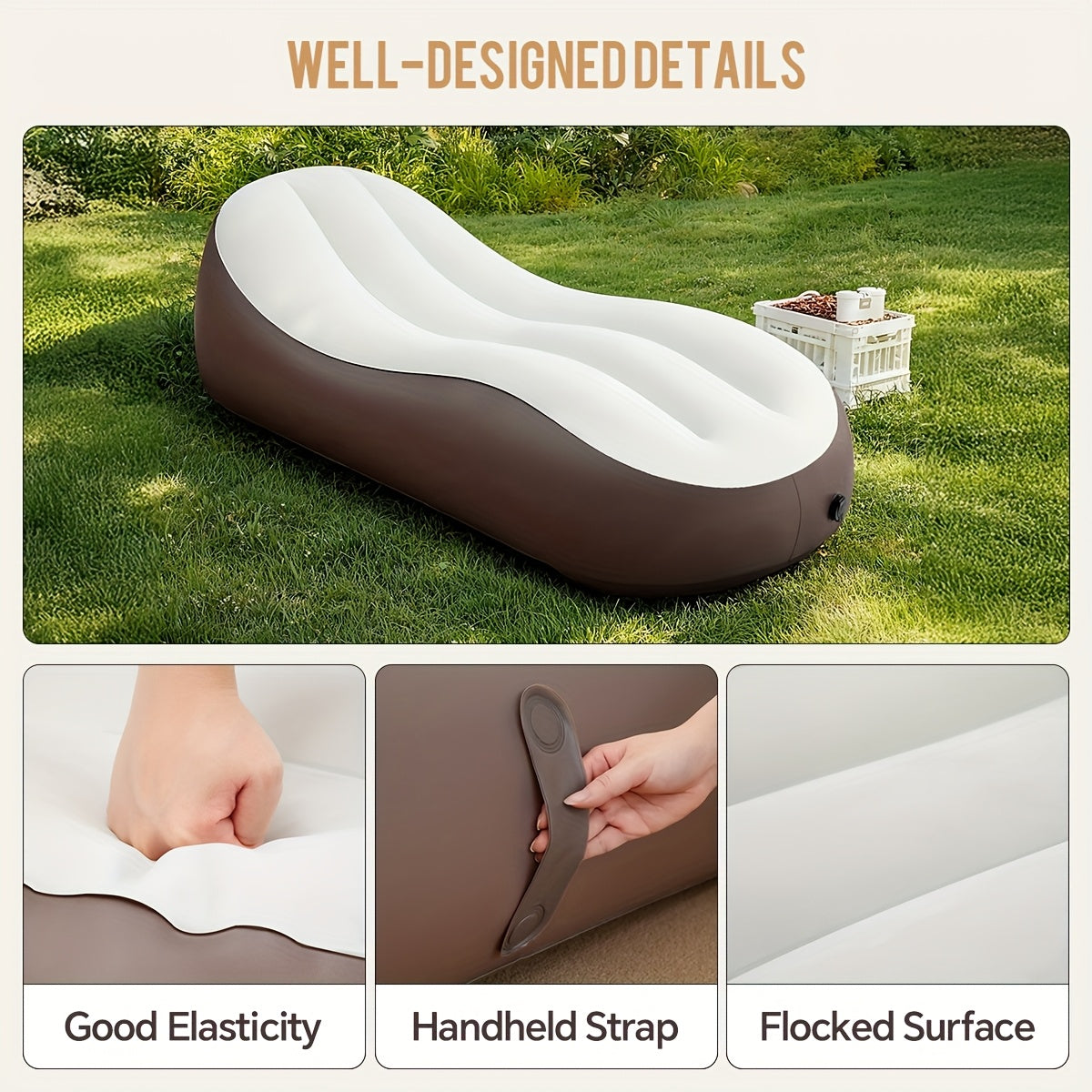 1pc Extra Long Air Mattress with 45.72cm Raised Design - Heavy-Duty Inflatable Sofa Bed, 149.69 KG Capacity, Easy Setup & Storage, Portable Air Bed for Camping, Home, Guest Room, Dorm - Luxury Mattress for Adults &, Air Mattress For Sleeping