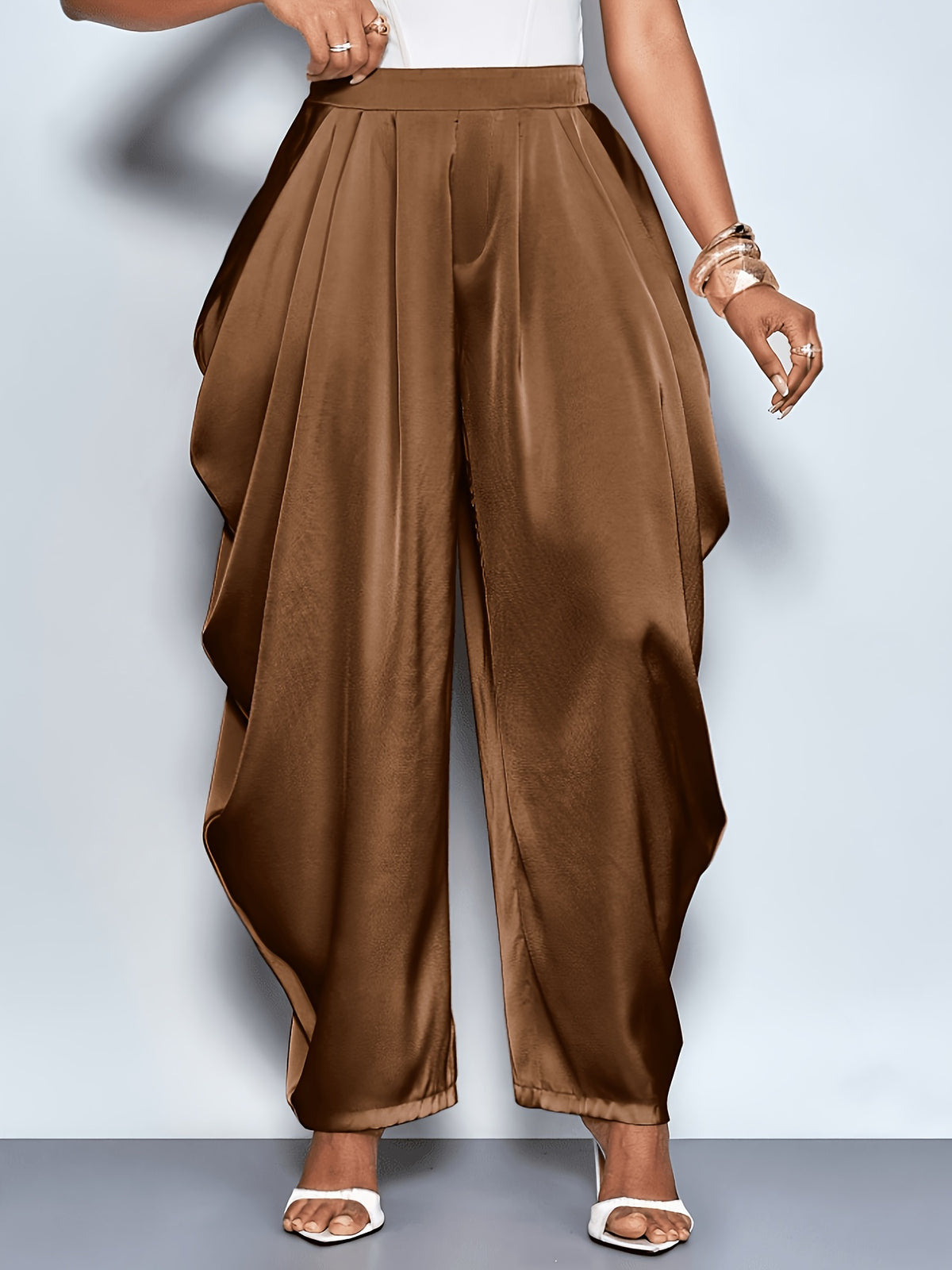 New Elegant Loose Pleated Party Versatile Commuter Holiday HW915