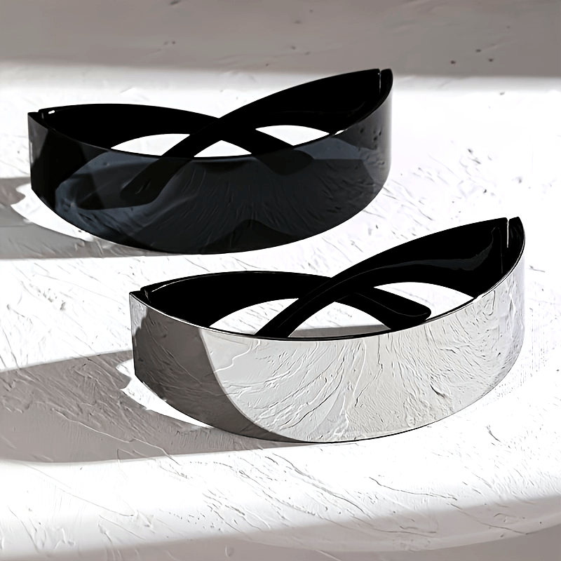 Cyberpunk Square Frame Plastic Eyeglasses with Interchangeable Lenses - Trendy Sci-Fi Style Decorative Glasses for Fashion Accessory