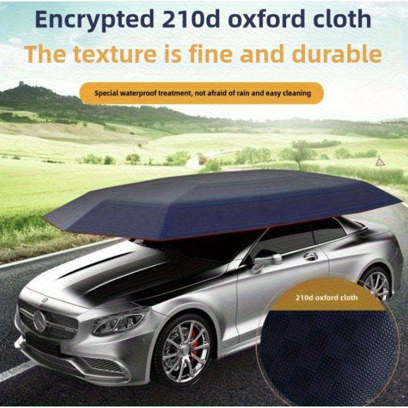 Semi-Automatic Car Roof Cover - Durable Fiberglass Material, Waterproof & Windproof, Warm and Rain-Resistant, Multi-Use Sunshade for All Vehicle Models, Fishing Umbrella