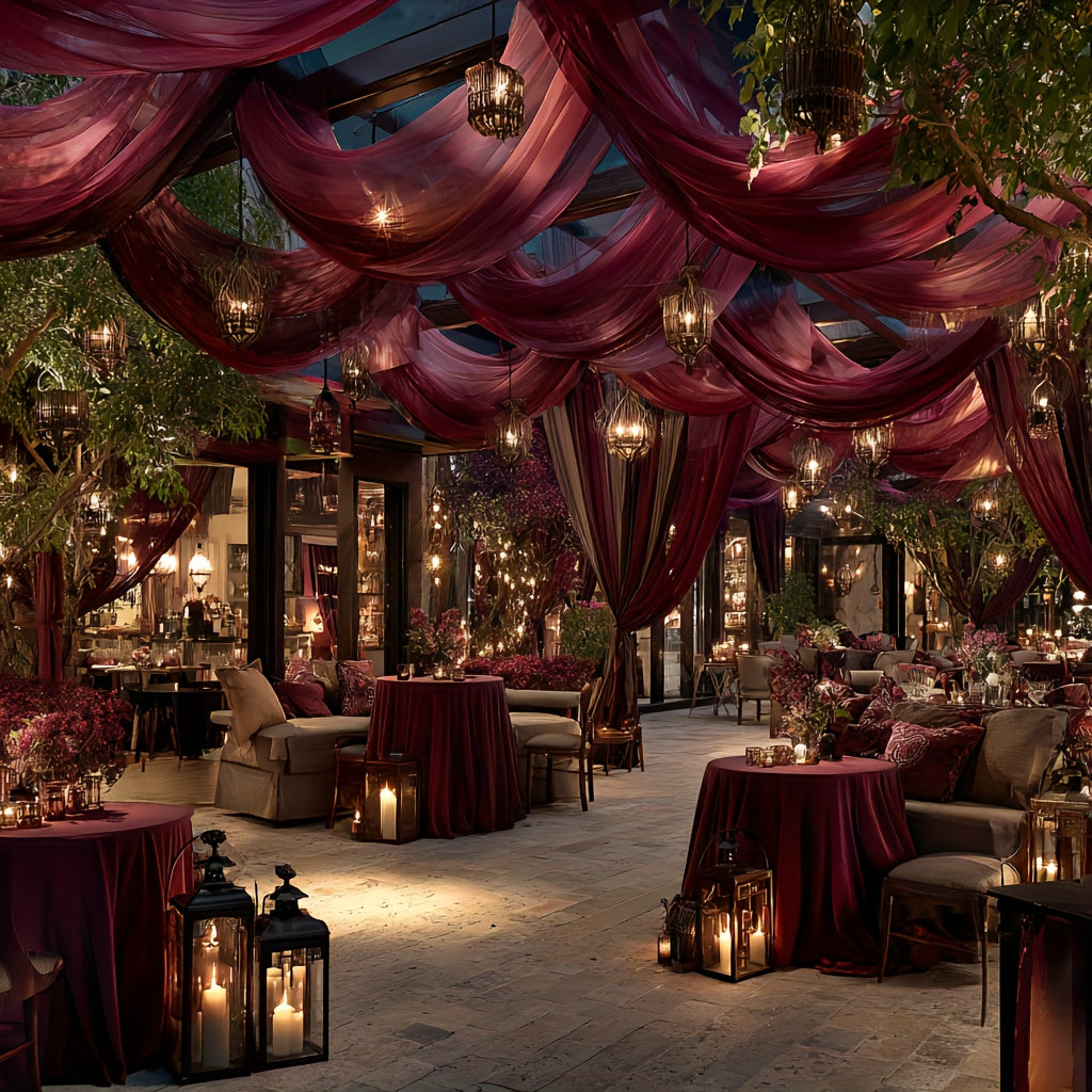 Luxurious Wine-Red Draping Decoration, 8.35 Meters High-End Wedding Decor Fabric | Polyester Transparent Material Suitable for Ceremonies / Banquets / Tablecloths / Backdrop | Ideal Gift Choice for Valentine'S Day & Weddings