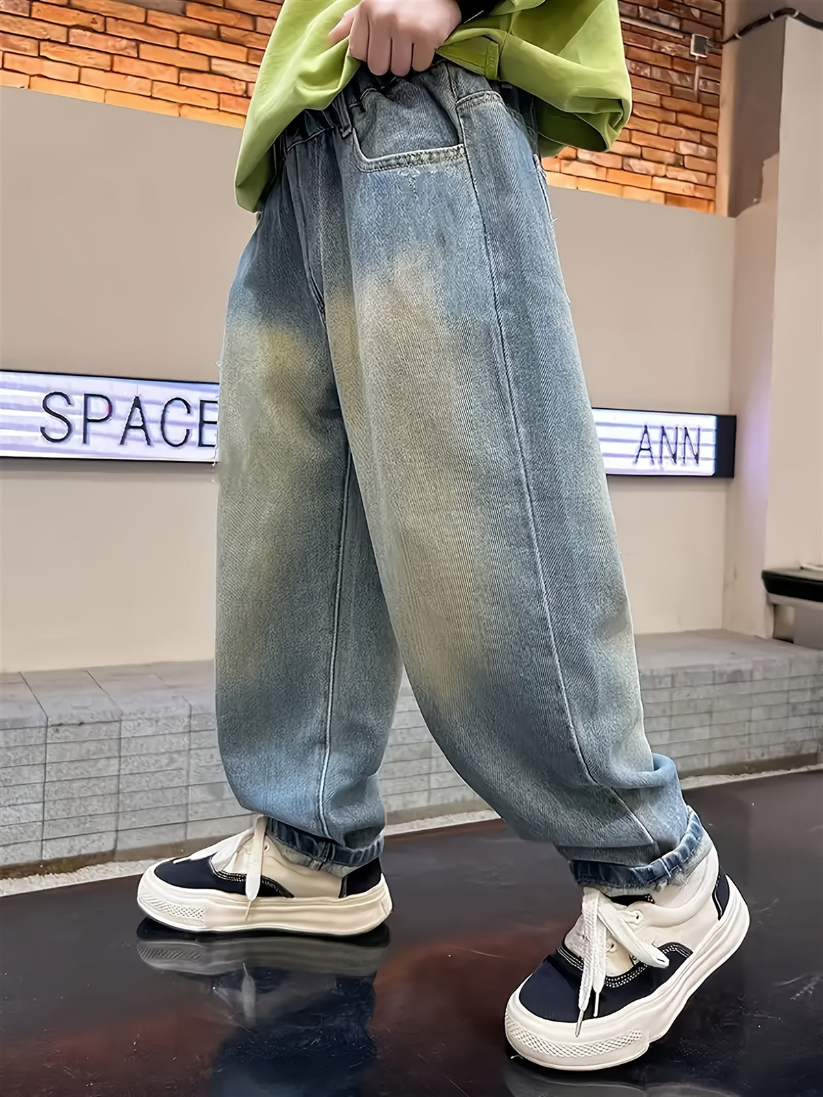 Boys' Jeans - Non-Stretchy Casual Pants with Pocket Details, Loose Fit for Everyday & Formal Wear - Spring/Fall Everyday Pants for Kids (Easy Care), Spring Fall Clothing, Playful Graphic Jeans, Durable Kids Clothing, Perfect for Outdoor