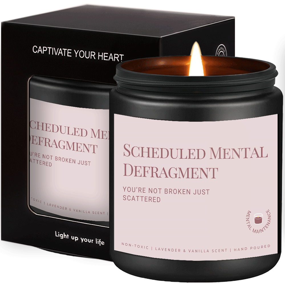 Scheduled Mental Defragment Candle - Soy Wax with Lavender & Eucalyptus, 8-12 Hour Burn Time, Crystal Embellished Jar, Ideal for Journaling, Reflection & Relaxation, Indoor Use, Relaxation Candle|Decorative Candle|Soy Wax Candle
