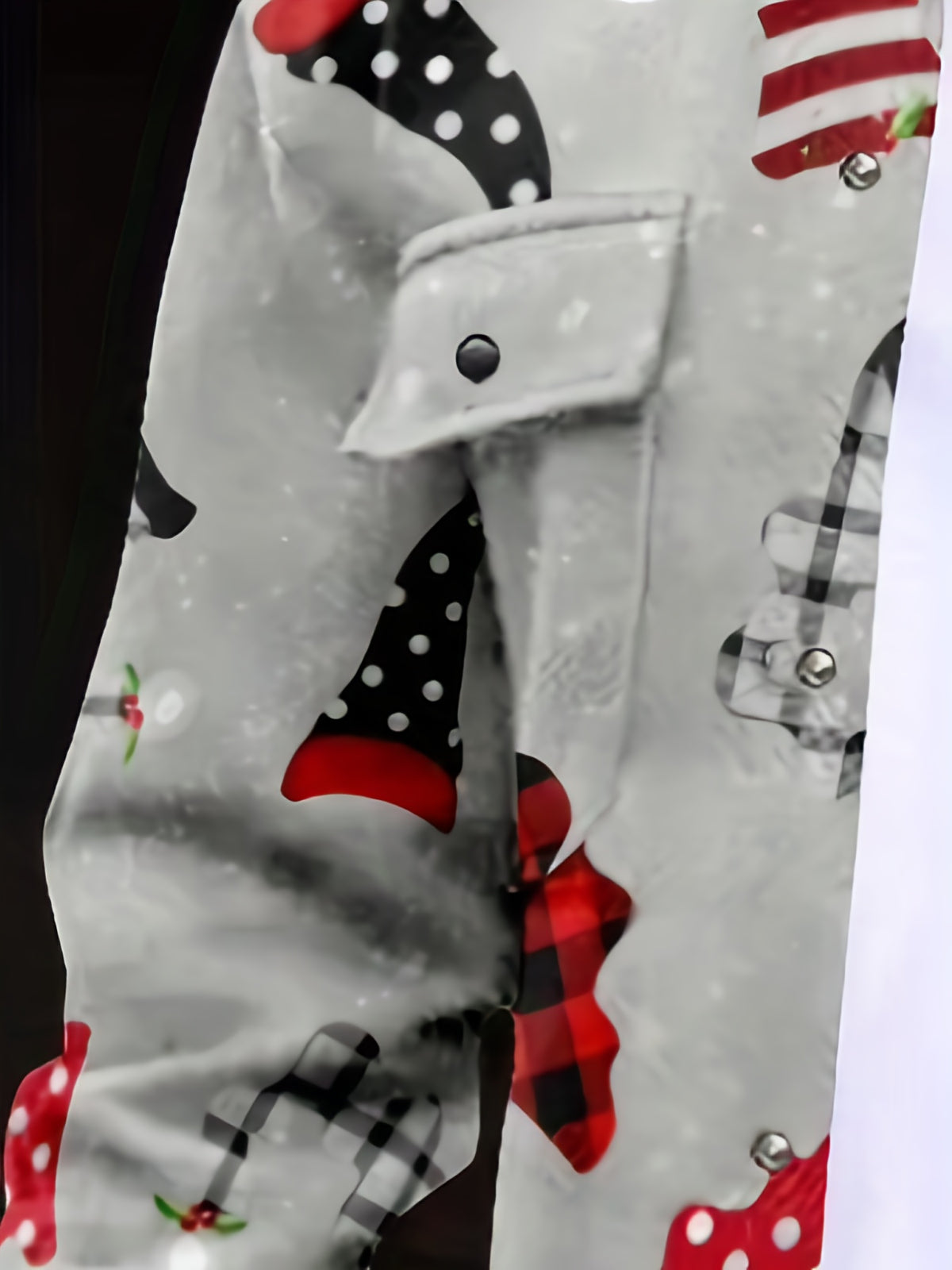 Men's Casual Baseball Jacket - Loose Fit Button-Up Coat with Plaid & Holiday Motifs, Machine Washable Spring/Fall Outerwear for Casual Attire