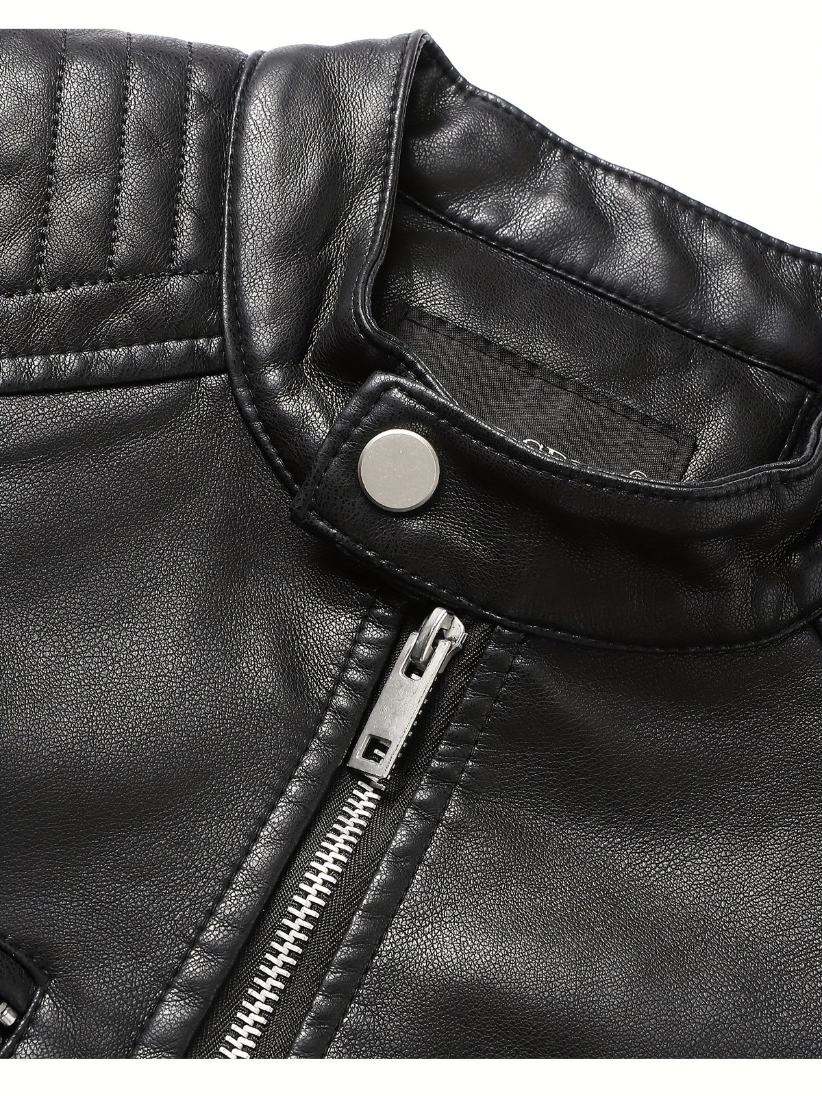 Men's Casual PU Leather Jacket, Warm Thick Retro Fleece Lined Biker Jacket For Fall Winter, Gift