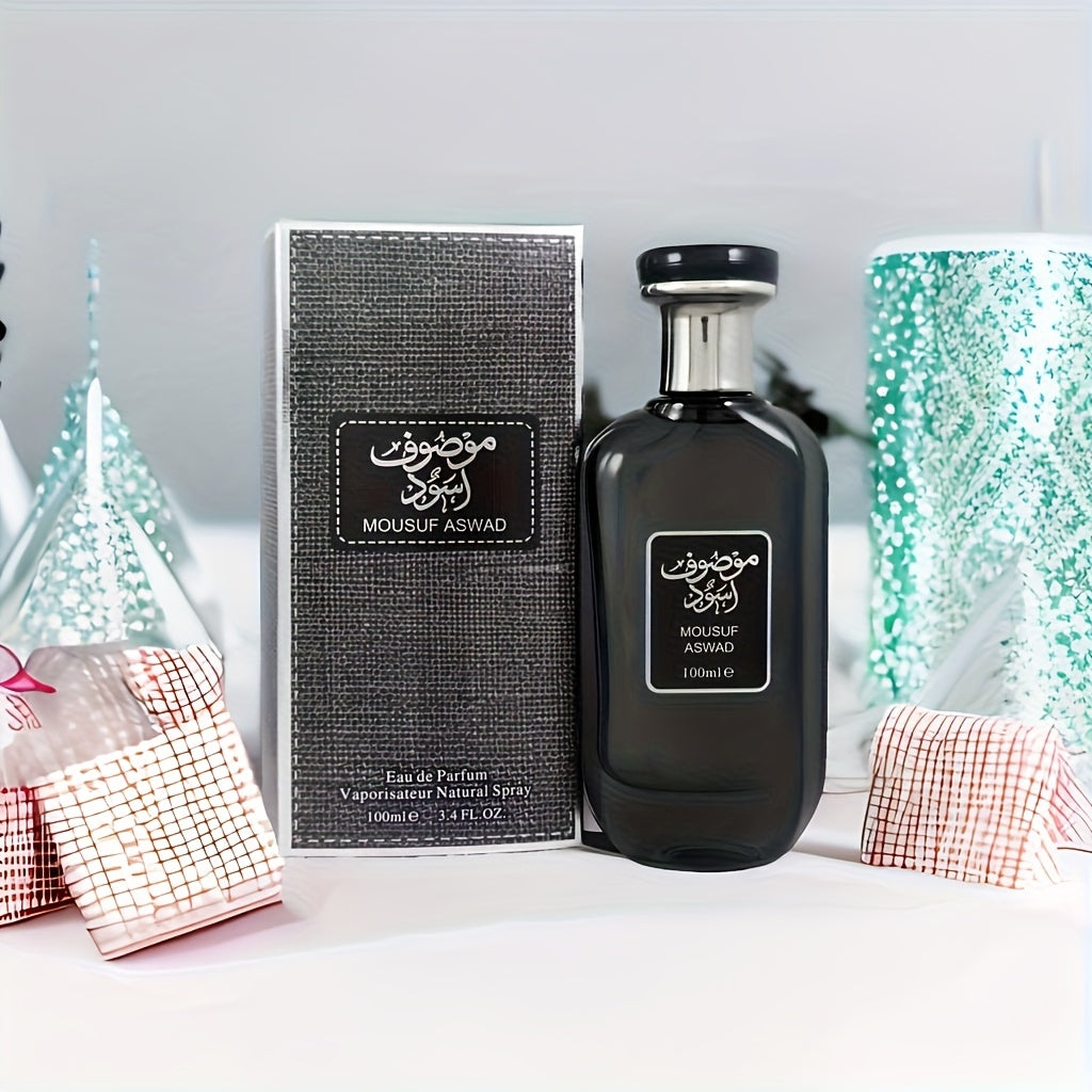 Luxury Arabic Oud Perfume for Men - 100ml Premium Oriental Fragrance in Sleek Black Glass Bottle | Exotic Spicy Woody Scent | Elegant Gift Set for Him with Surprise Presentation (Eid/Birthday/Anniversary)