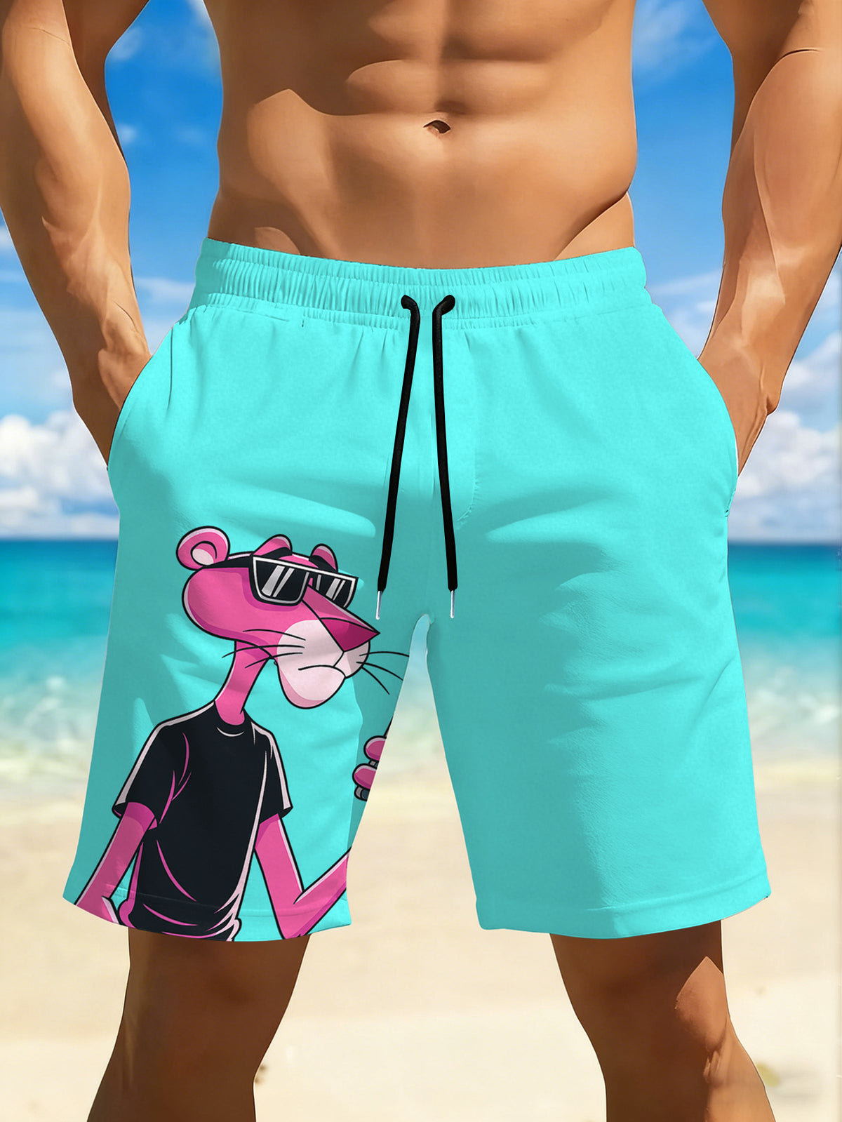 Men's Quick-Dry Swim Trunks with Vibrant Red& Black Geometric 3DPrint- Casual, Regular Fit, Perfect for Beach, Pool, Gym, and OutdoorActivitie