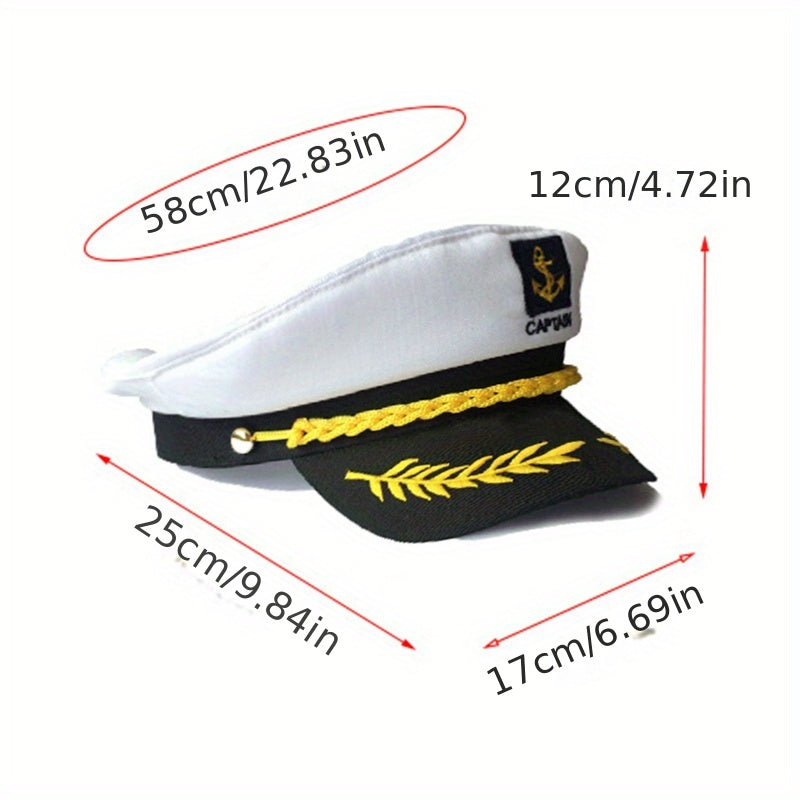 Navy Captain Hat - Flat Top Sun Hat for Outdoor Travel Leisure - Ideal Gift for Men and Women