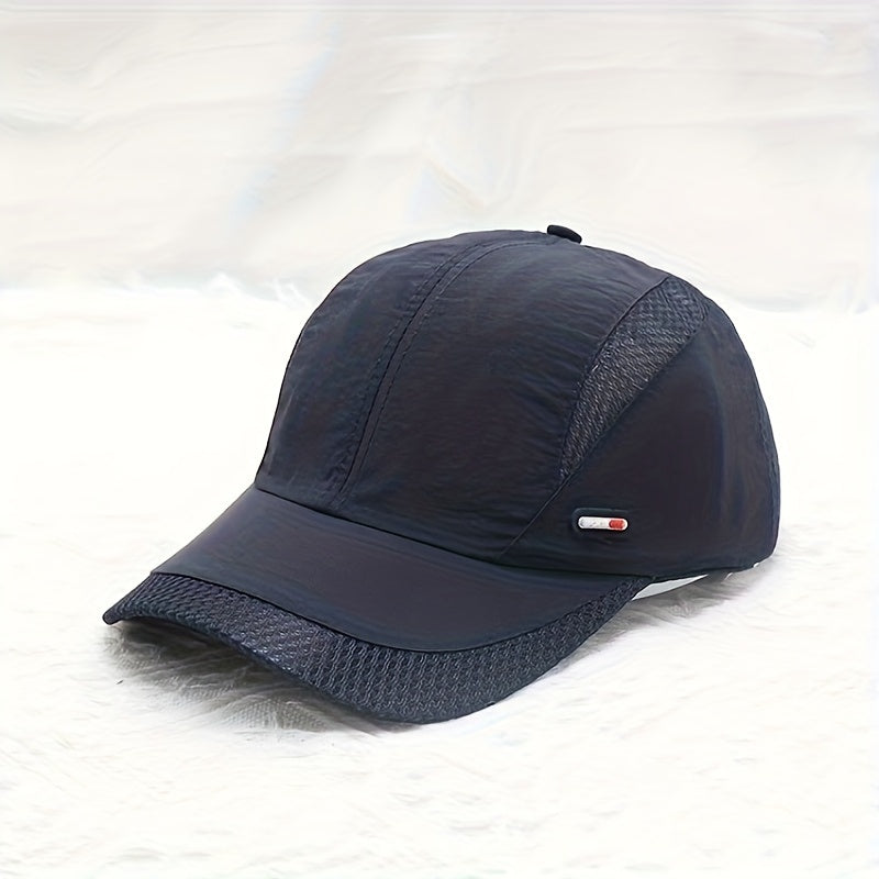 Thin Style Quick-Dry Baseball Cap Mesh Hat for Men, Summer Breathable Outdoor Fishing Sun Visor Duckbill Cap