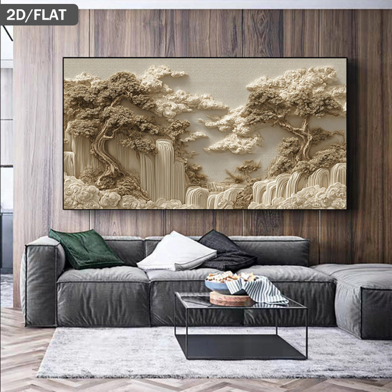 1pc Large Frameless Marble Waterfall Canvas Wall Art - 39.37"x78.74" (100x200cm) Modern Marble & Waterfall Landscape Painting, Frameless Minimalist Print for Living Room, Bedroom - Stone Texture, Marble Pattern Poster Decor, 2D Flat