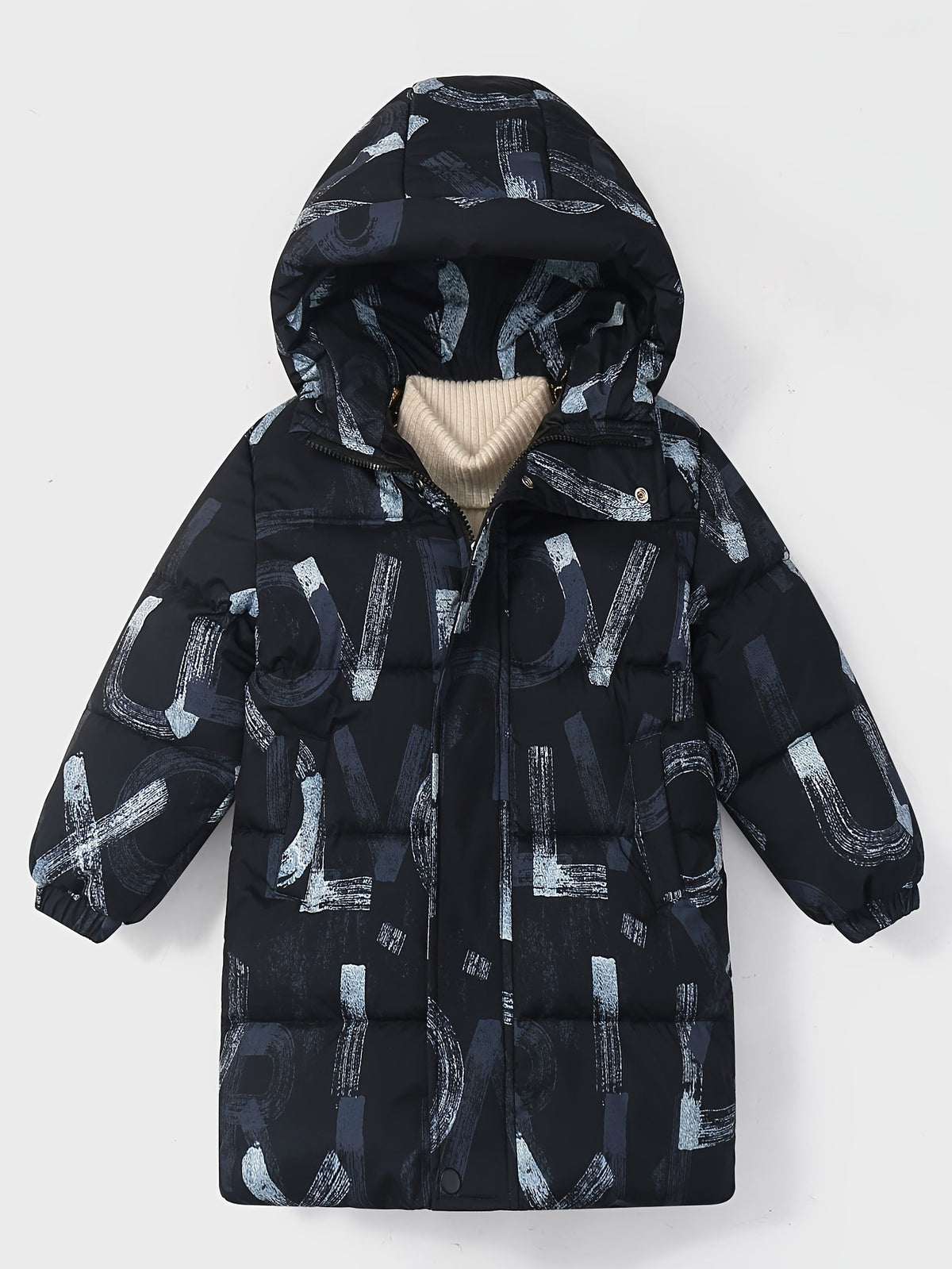 New Mid-Length Lettered Coat for Boys And Girls, Suitable for Autumn And Winter, Designed for Toddlers And .